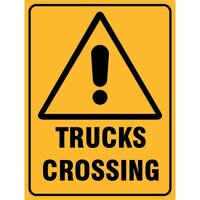 Trucks Crossing Sign W/Picto