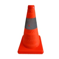 Collapsible Traffic Cone 450mm with 15cm Reflective Tape