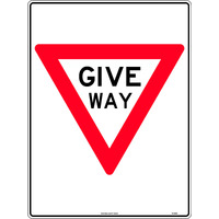 GIVE WAY Non Reflective 600mm x 450mm Polypropylene Sign