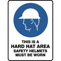 This Is a Hard Hat Area Safety Helmets Must Be Worn W/Picto
