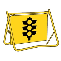 Traffic Light Picto Symbol Non Reflective Metal Sign w/ Swing Stand (Size 600 x 600mm)