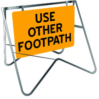 USE OTHER FOOTPATH Class 1 Reflective Metal Sign w/ Swing Stand (Size 900 x 600mm)