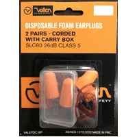 VALLEN Disposable Corded Earplug (PACK OF 2 PAIRS)