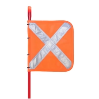 Replacement Mine Flag Orange Reflective X Mesh with 2 Cable Ties (Flag Only)