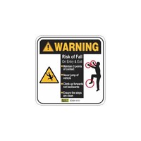 WARNING 3 POINTS OF CONTACT Picto Sticker 100 x 100mm