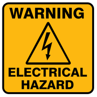 WARNING Electrical Hazard Picto Sticker 100mm x 100mm