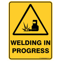 Welding In Progress Sign W/Picto