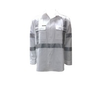 WORKCRAFT Cotton Drill Reflective Shirt Night Work (WHITE)