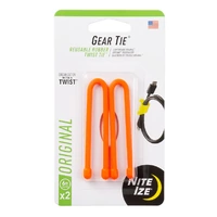Nite Ize Gear Tie 6" Inch, Reusable Rubber Twist Tie, 2 Pack