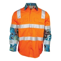 MAXCOOL VIC Rail Yarning Circles Indigenous Cotton Drill Taped Shirt