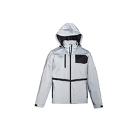 SYZMIK STREETWORX Unisex Reflective Waterproof Jacket - Silver, Large